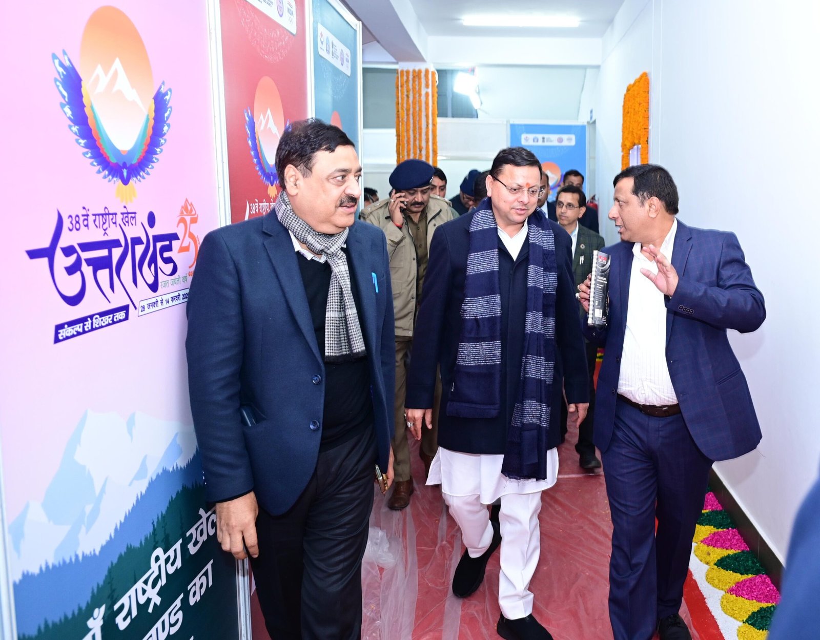 मुख्यमंत्री पुष्कर सिंह धामी ने खेलों की विभिन्न व्यवस्थाओं का स्थलीय निरीक्षण कर लिया जायजा ।