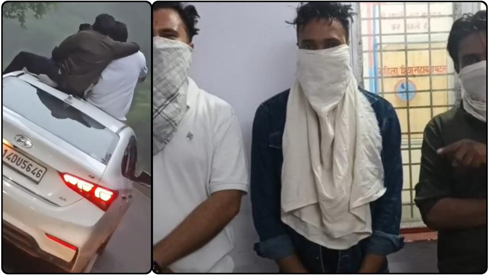 चलती कार की छत पर स्टंटबाजी, नैनीताल पुलिस ने की ताबड़तोड़ कार्रवाई।