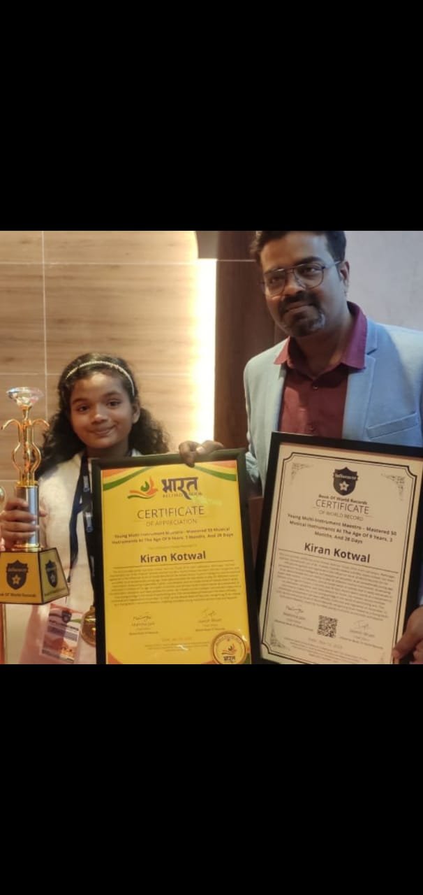 रामनगर की दस वर्षीय बाल कलाकार किरन कोटवाल ने वर्ल्ड रिकॉर्ड बुक में दर्ज कराया नाम