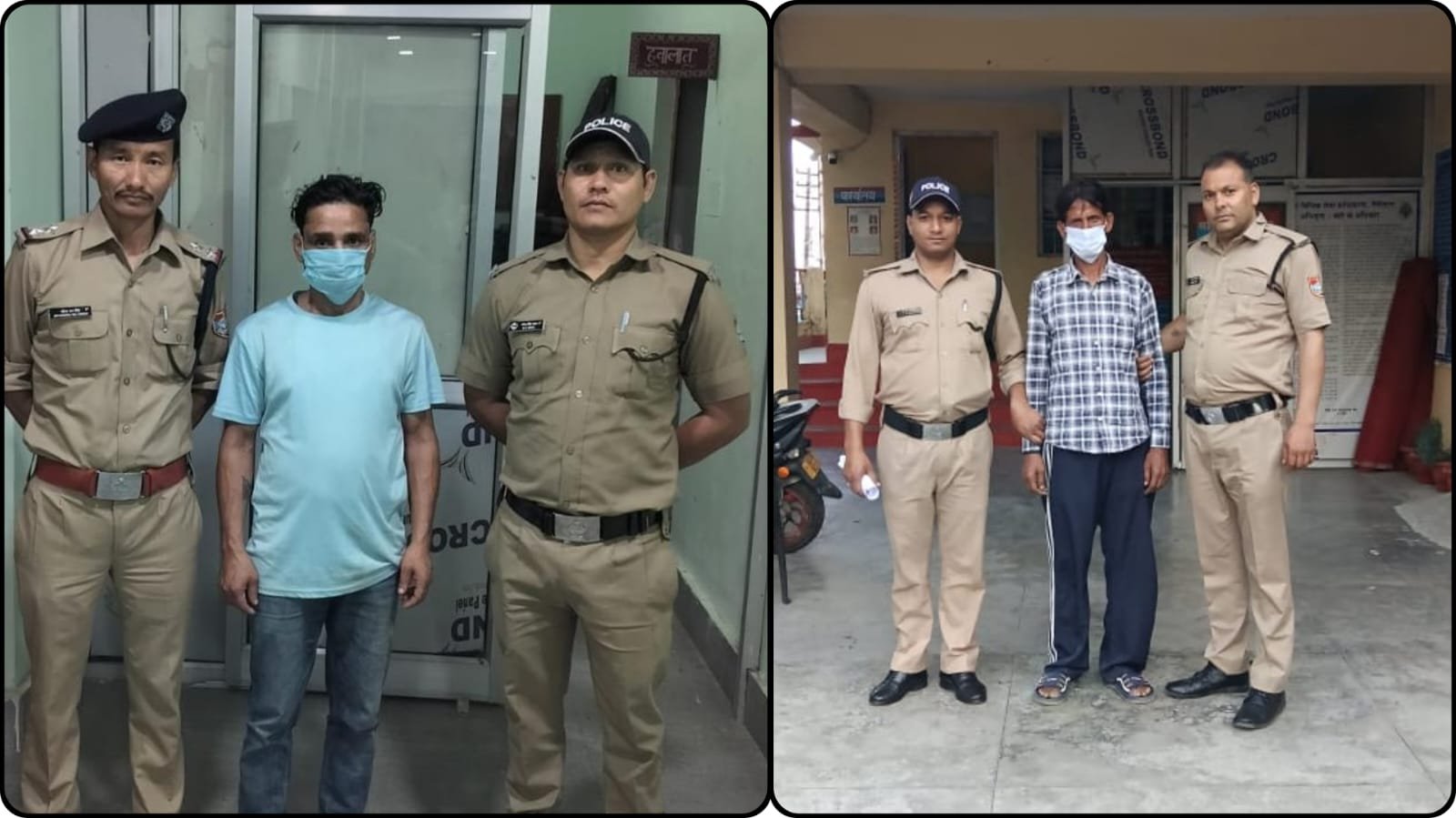 अपराधियों के छिपने के ठिकानों तक पहुंची पुलिस, दो वारंटी गिरफ्तार