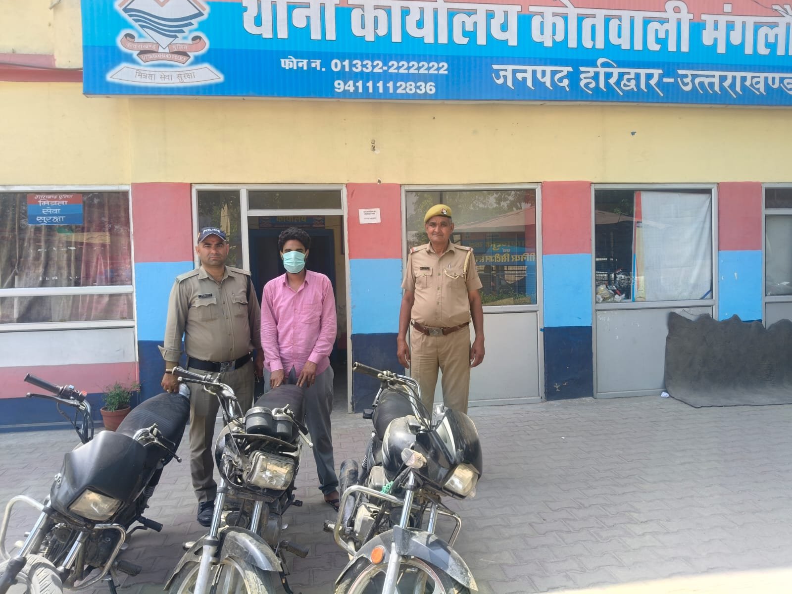 SSP नवनीत सिंह के अभियान का असर, मंगलौर पुलिस ने दबोचा बाइक चोर