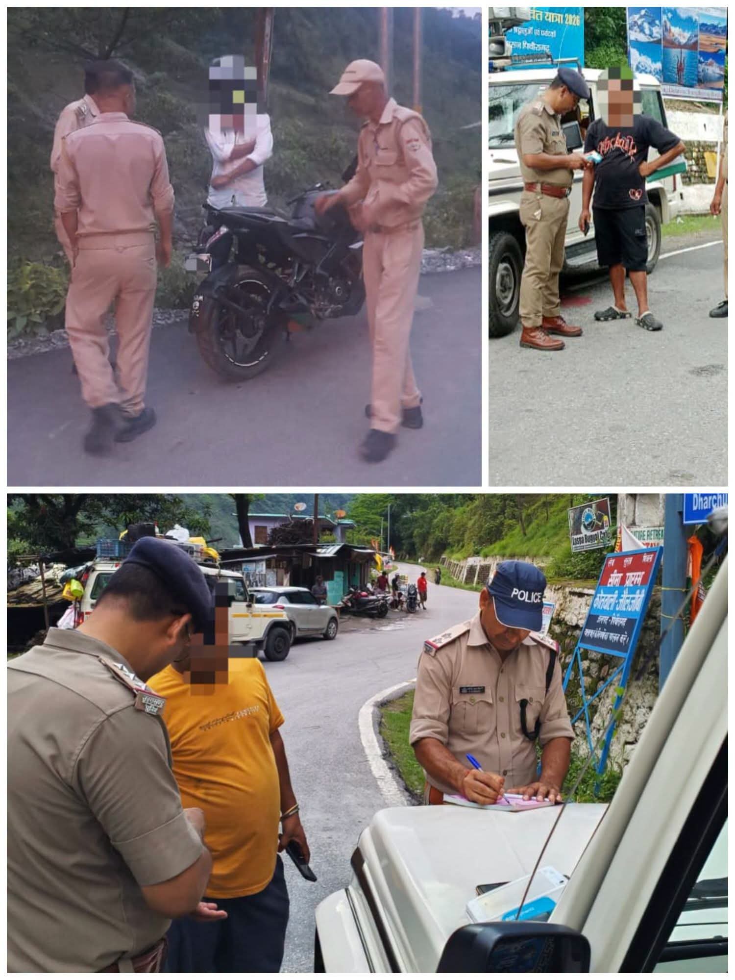 हुड़दंगियों और यातायात नियम तोड़ने वालों पर पुलिस का शिकंजा, 55 लोगों पर कार्रवाई